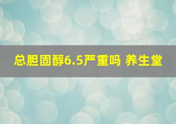 总胆固醇6.5严重吗 养生堂